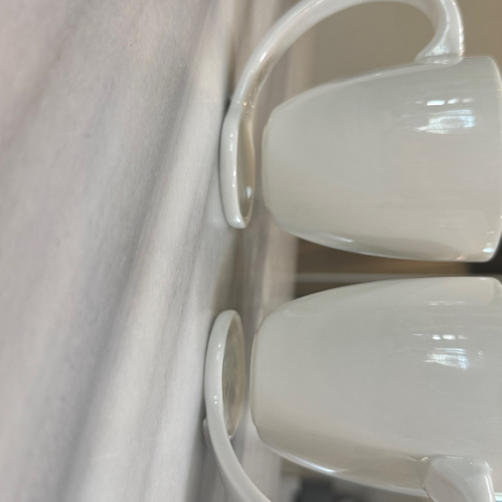Floating Mug Set of 2 - White Ceramic Mugs - Picture 4 of 7